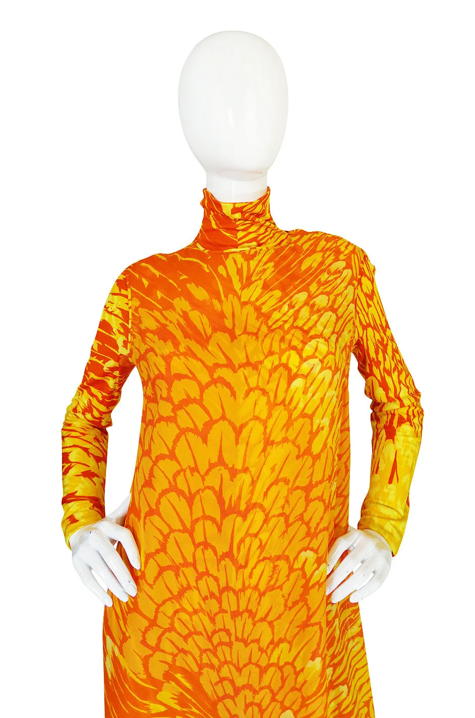 1970s La Mendola Silk Jersey Jumpsuit & Silk Chiffon Overlay