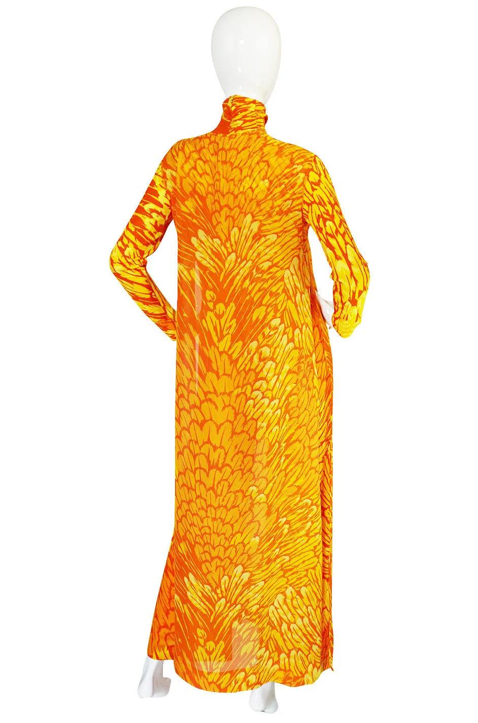 1970s La Mendola Silk Jersey Jumpsuit & Silk Chiffon Overlay