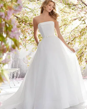 2018 Chic Strapless Wedding Dresses Organza Ball Gown Sexy Bridal Wedding Gowns