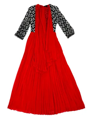 60s Hardy Amies Lurex Diamond Plissé Gown