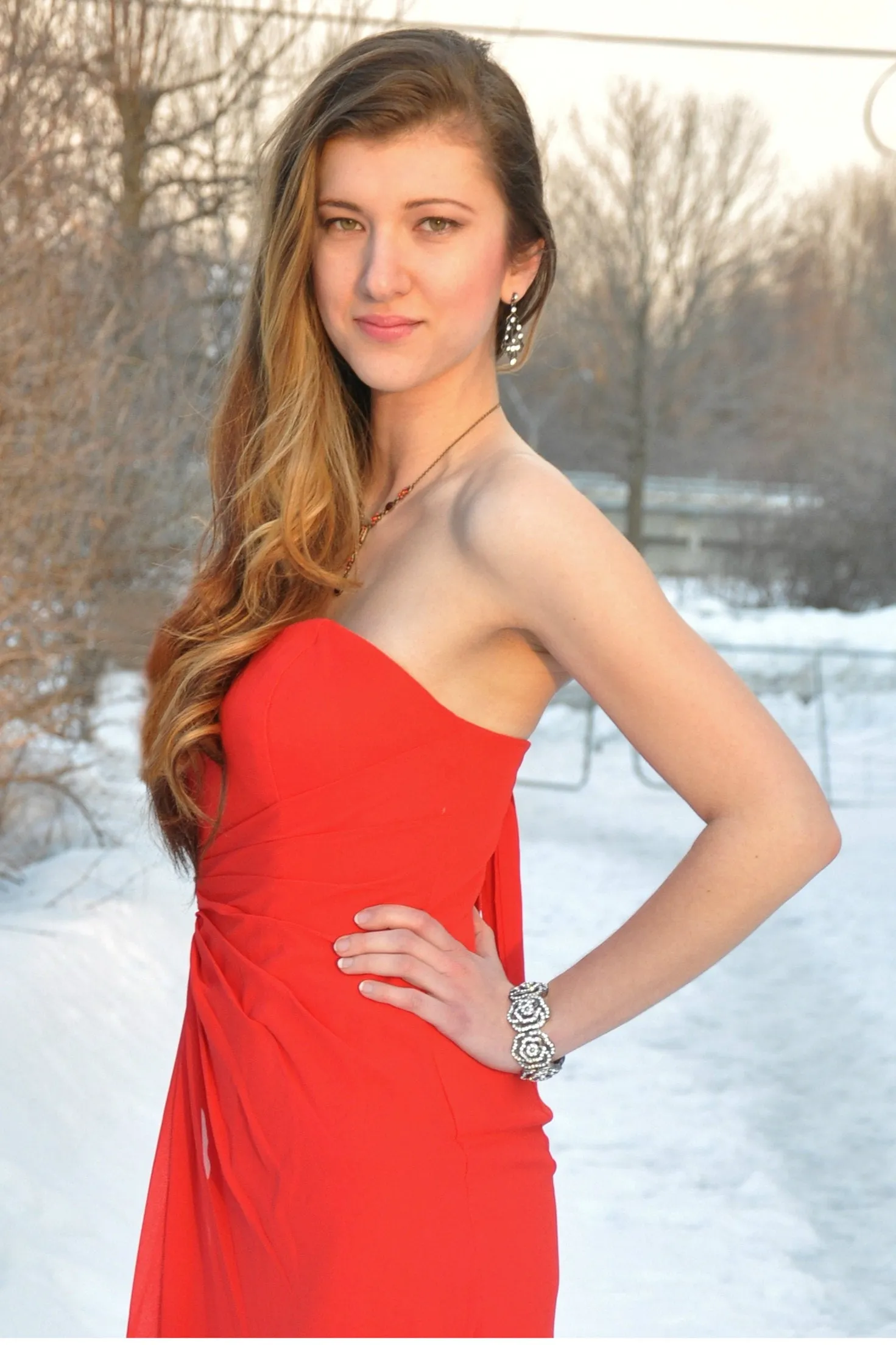 A-line Sweetheart Floor Length Chapel Chiffon Beaded Prom Dress