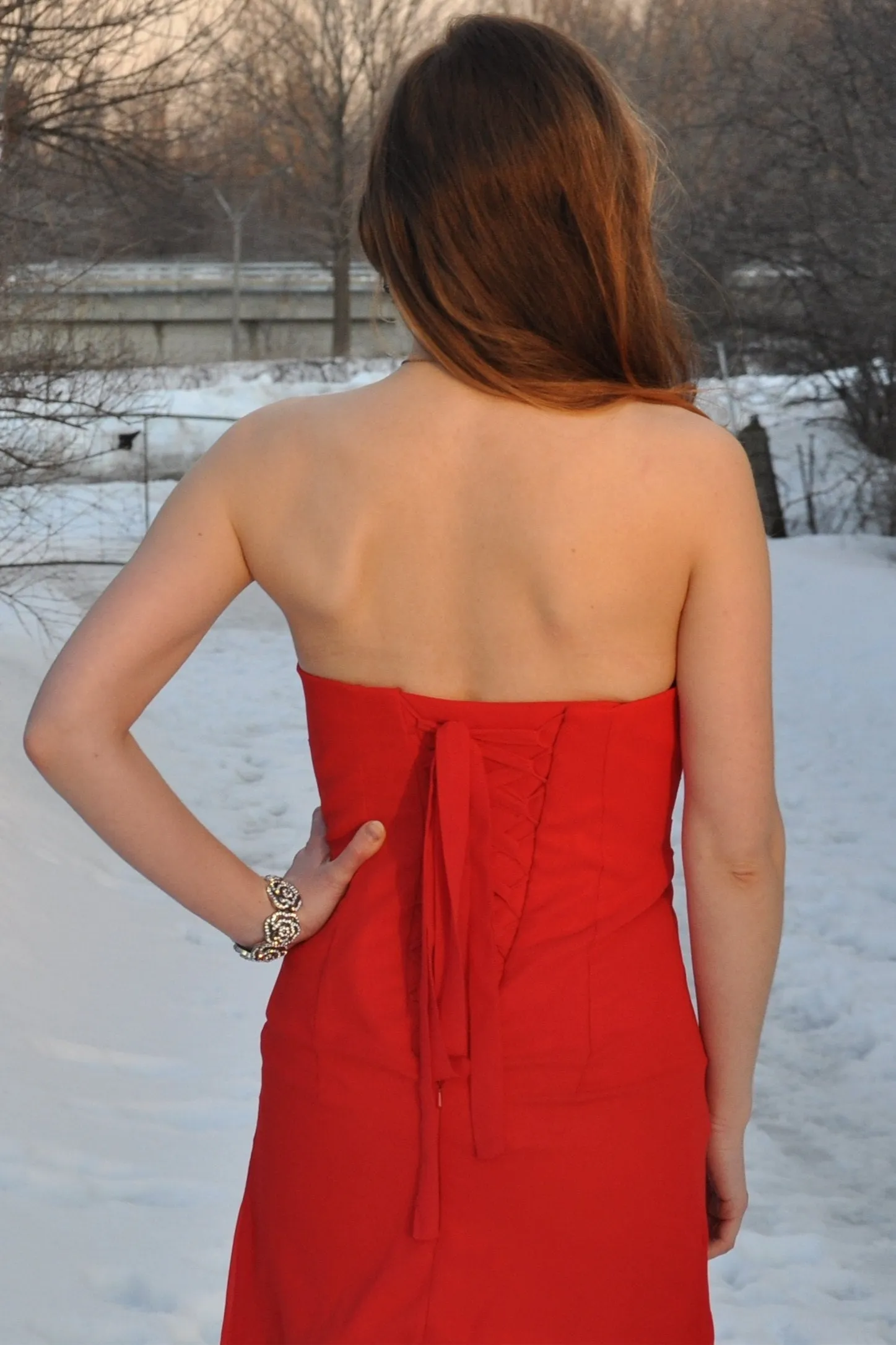 A-line Sweetheart Floor Length Chapel Chiffon Beaded Prom Dress