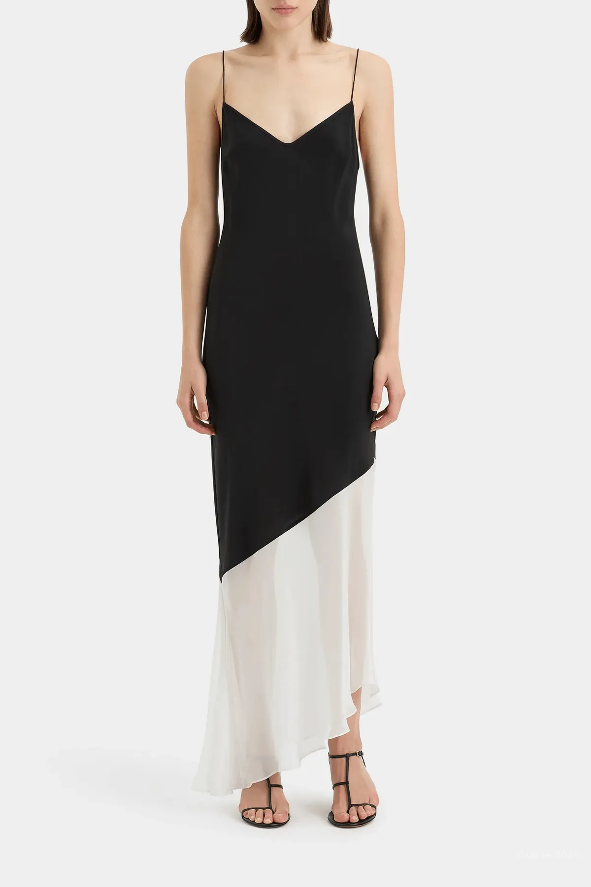 Adrienne Slip Dress in Monocrome