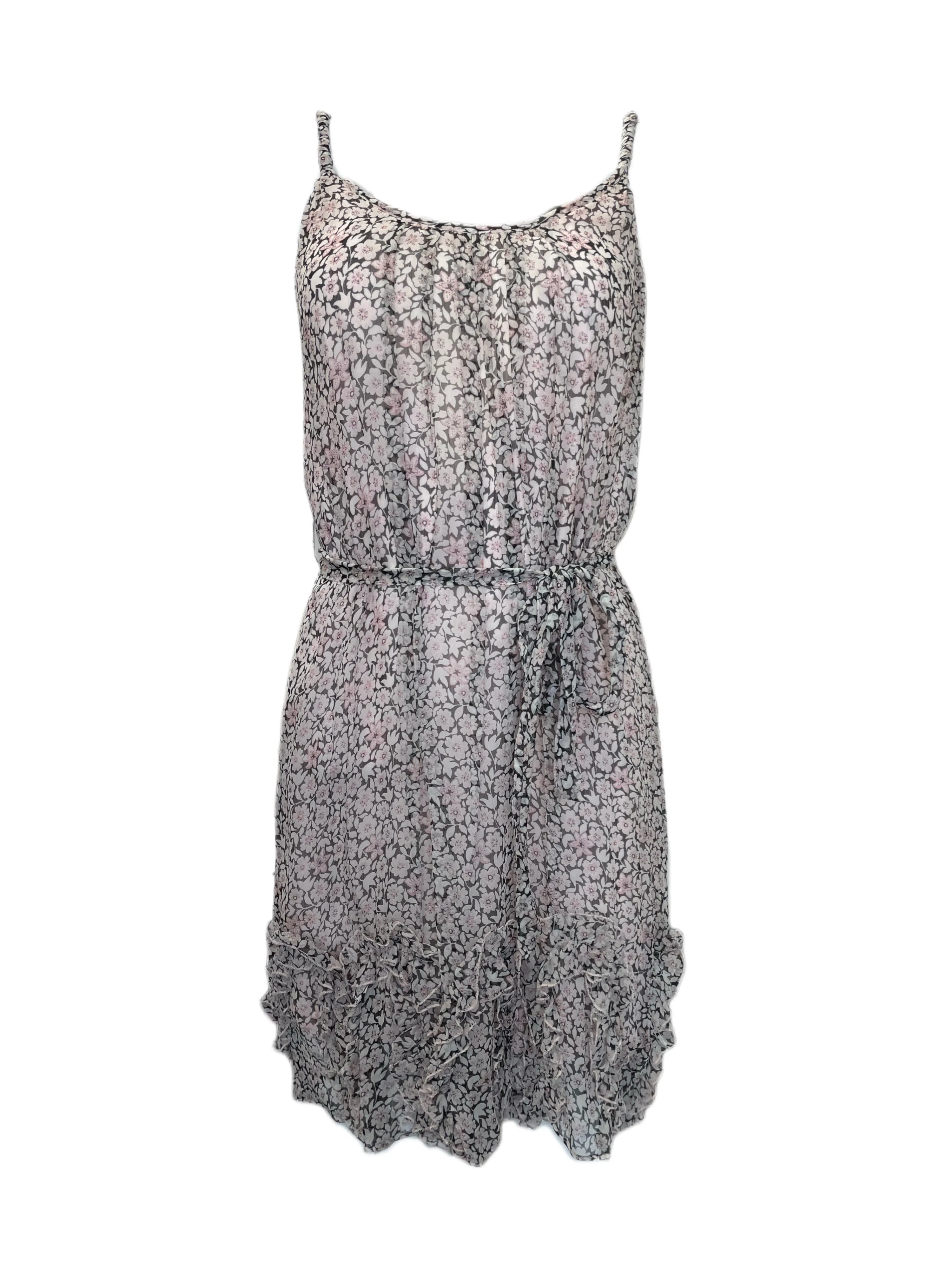 ANNE LEMAN Women's Floral Blossom Tie-Waist Carnation Dress SP92DR11 $468 NEW