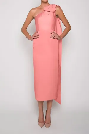 Anne Silk Faille Midi Dress