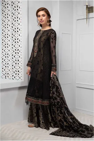Beautiful Indian chiffon outfit in lavish black color # P2242