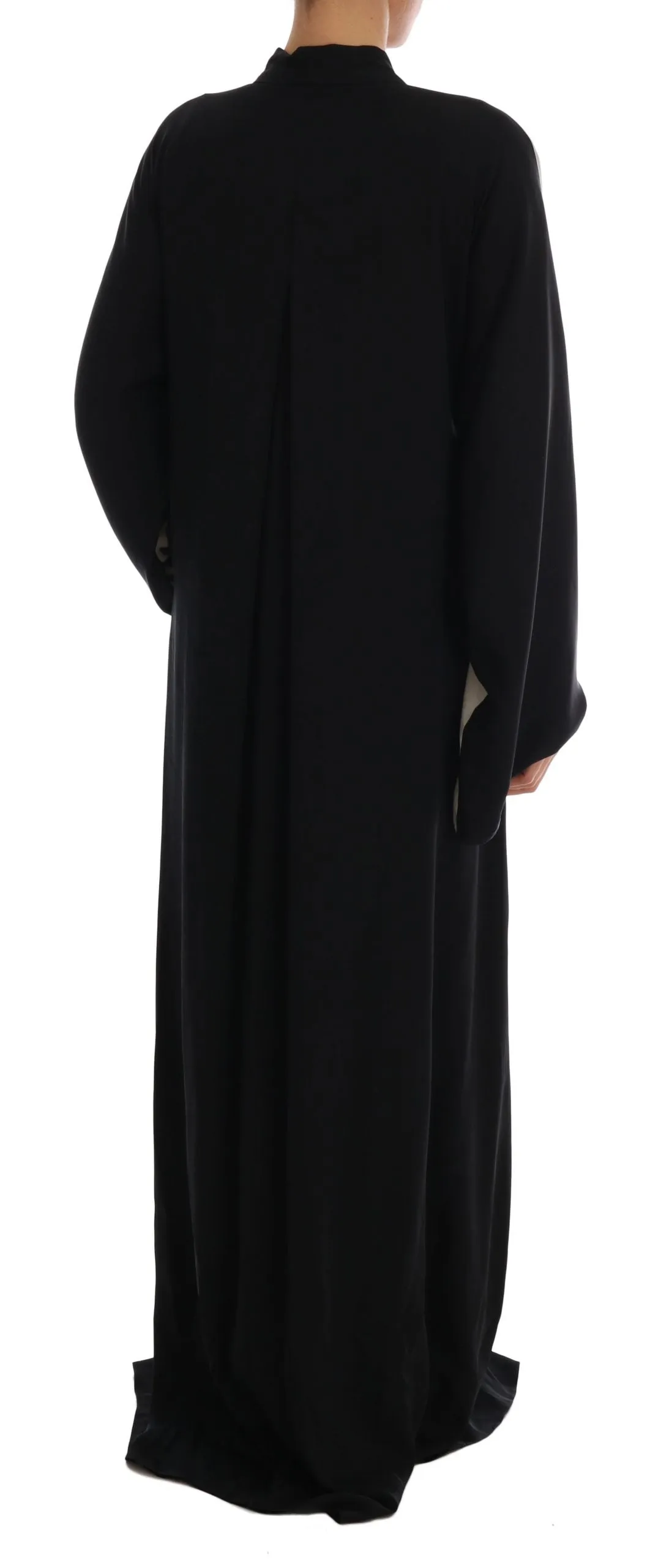 Black Zebra Kaftan Abaya Cape Silk Dress