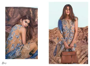 Blue and Golden Brown Chiffon  Party Dress  Model #C 15