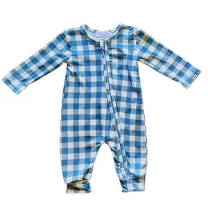 Blue Plaid Jumpsuit