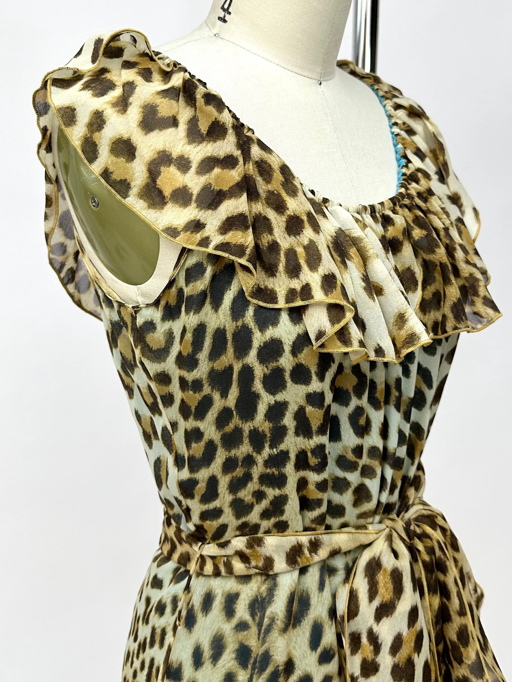 Blumarine Chiffon Leopard Print Dress