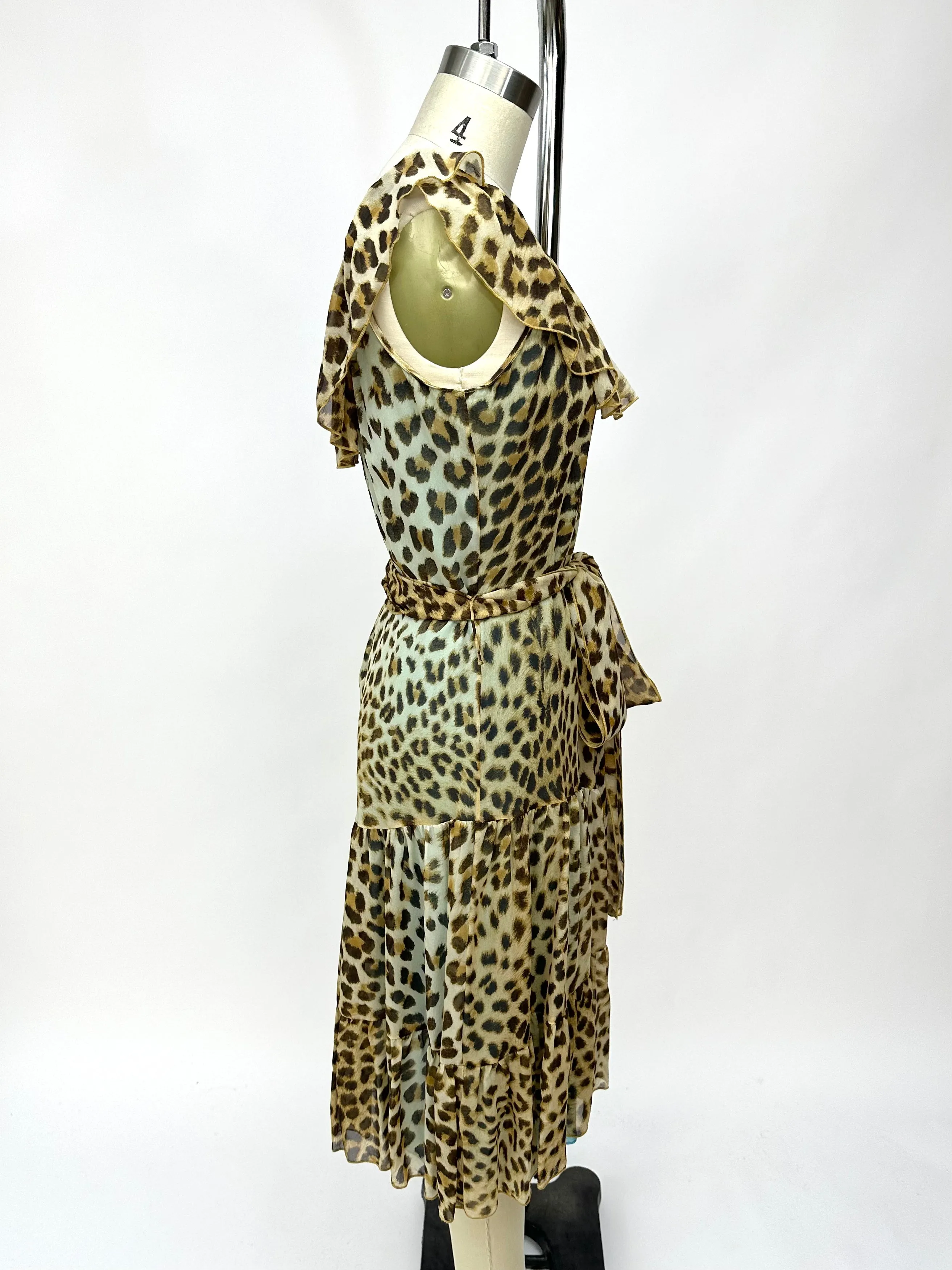 Blumarine Chiffon Leopard Print Dress