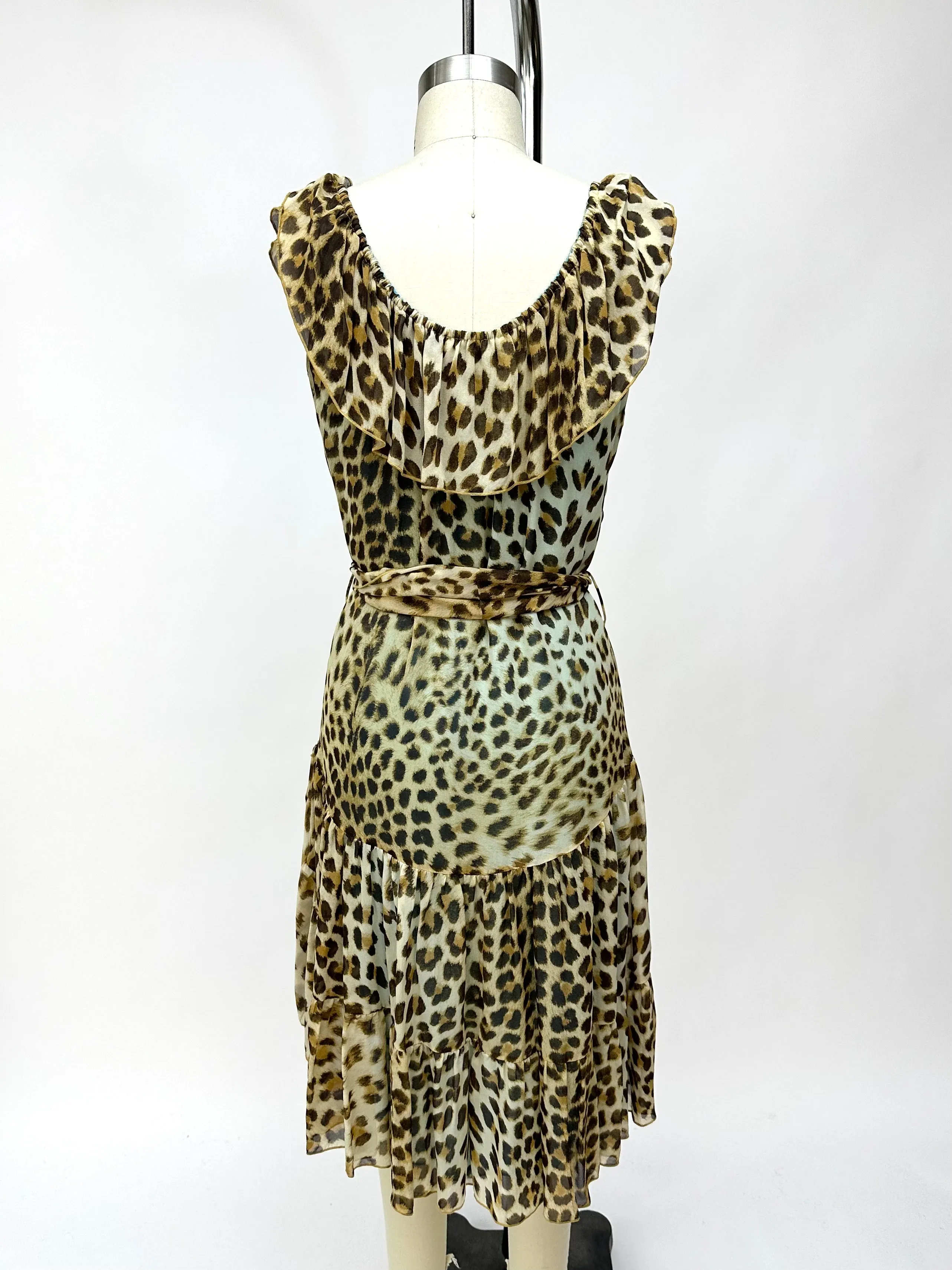 Blumarine Chiffon Leopard Print Dress