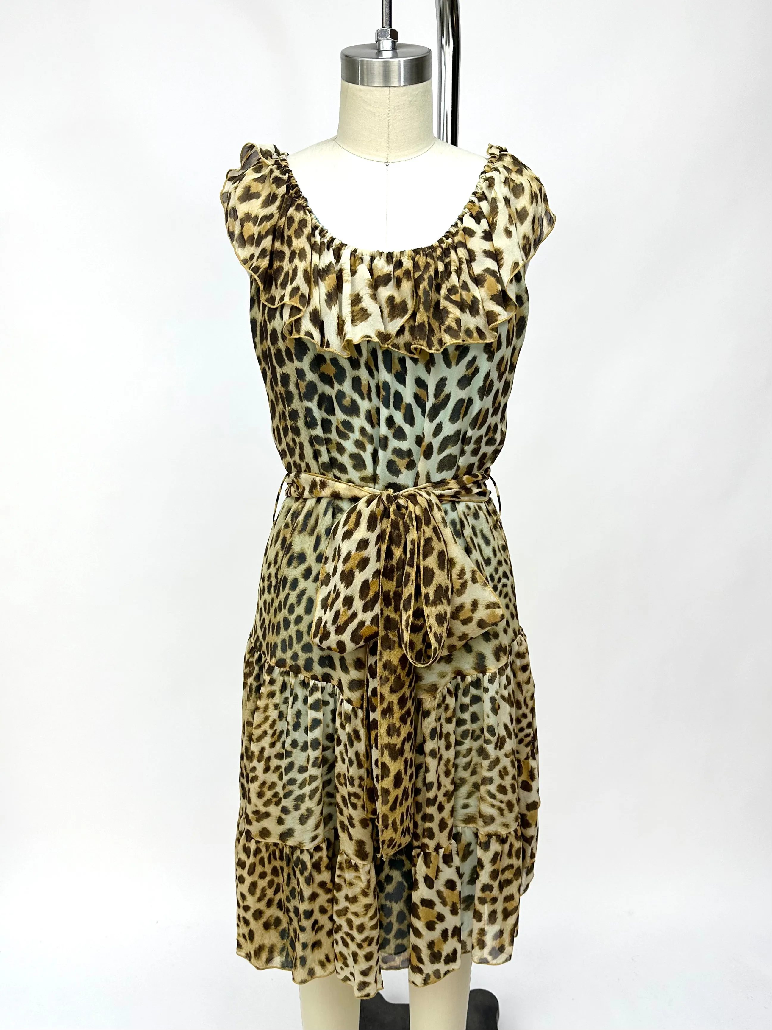 Blumarine Chiffon Leopard Print Dress