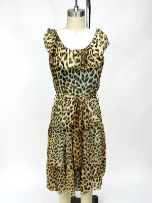 Blumarine Chiffon Leopard Print Dress