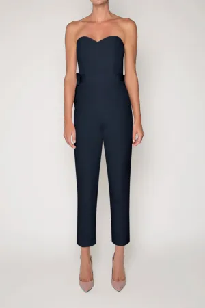 Bow Back Silk Faille Jumpsuit