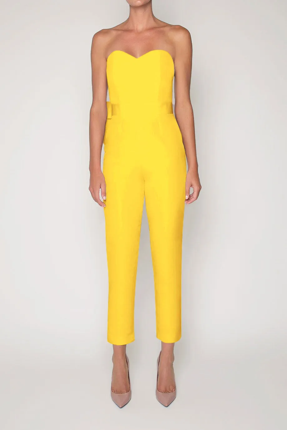 Bow Back Silk Faille Jumpsuit