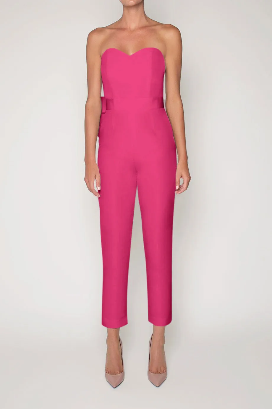 Bow Back Silk Faille Jumpsuit