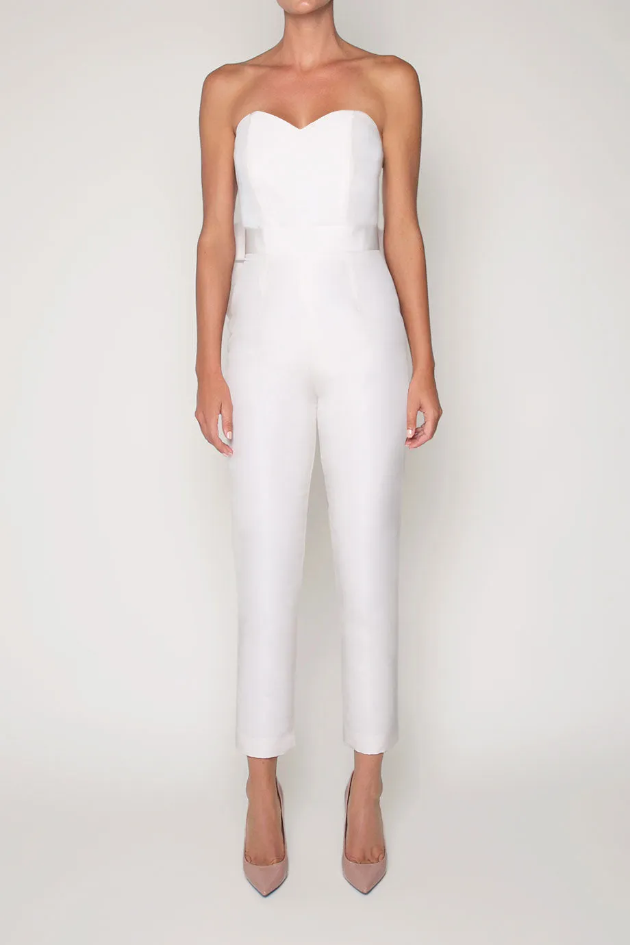 Bow Back Silk Faille Jumpsuit