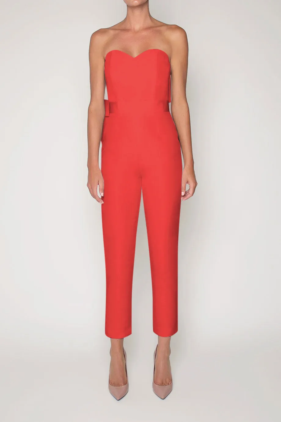 Bow Back Silk Faille Jumpsuit