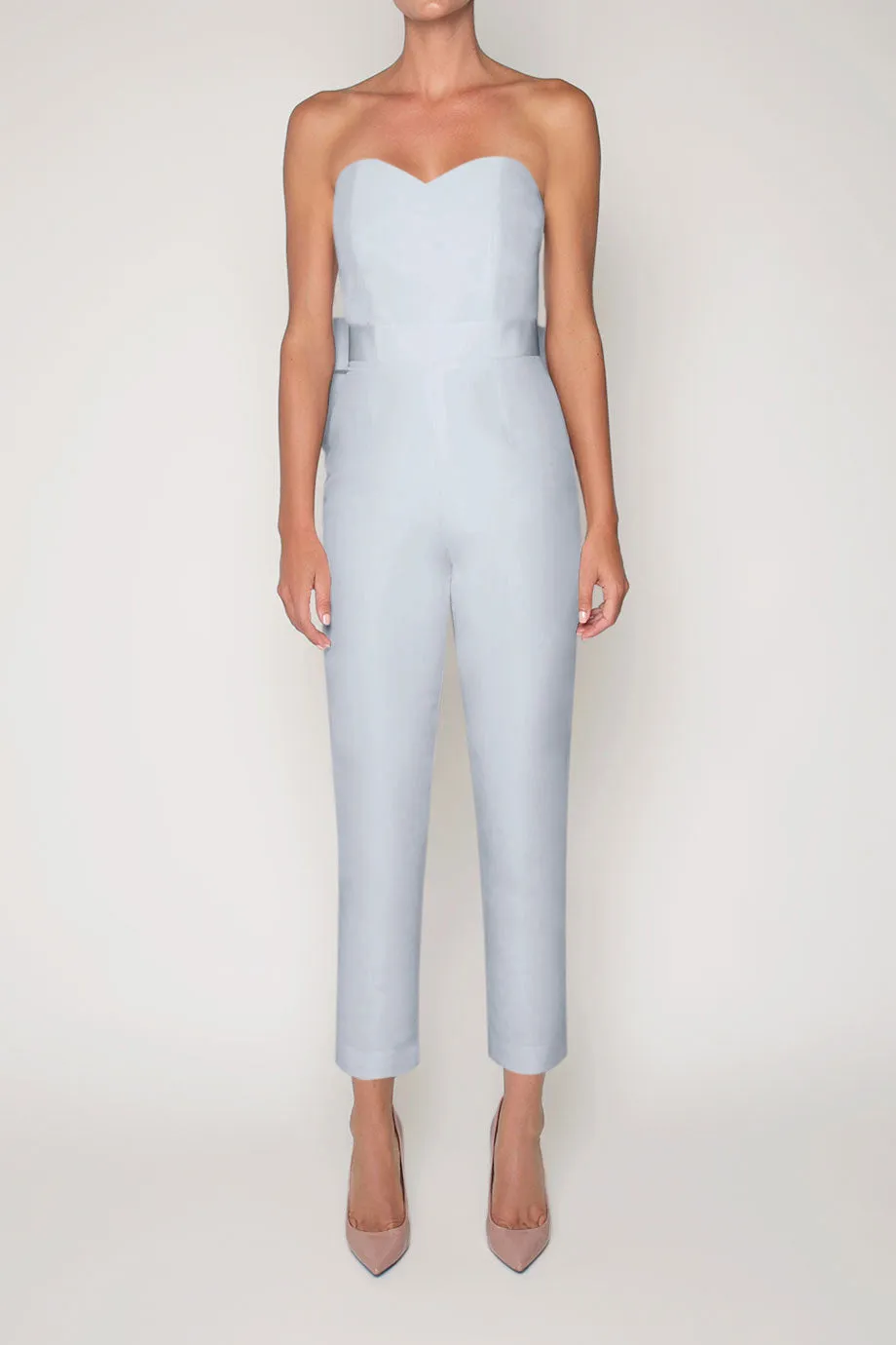 Bow Back Silk Faille Jumpsuit
