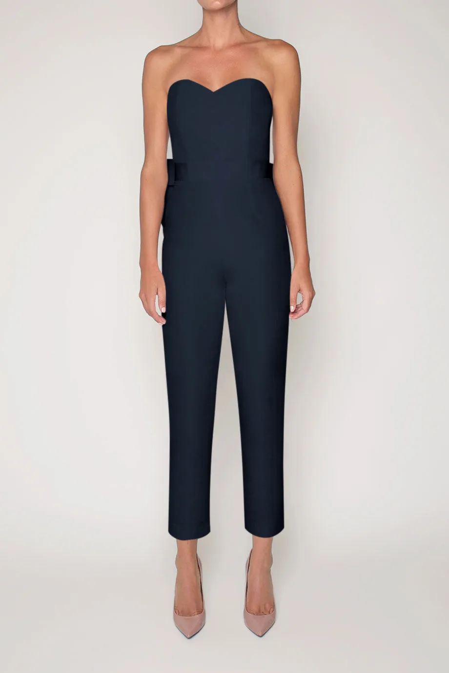 Bow Back Silk Faille Jumpsuit