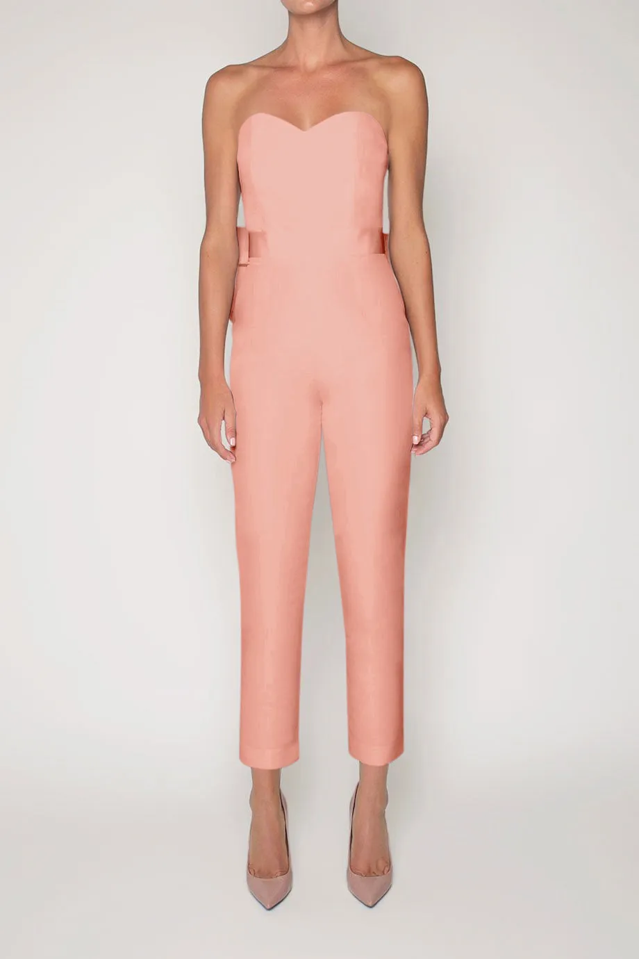 Bow Back Silk Faille Jumpsuit