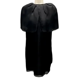 Brandon Maxwell Black Textured Silk Mini Dress