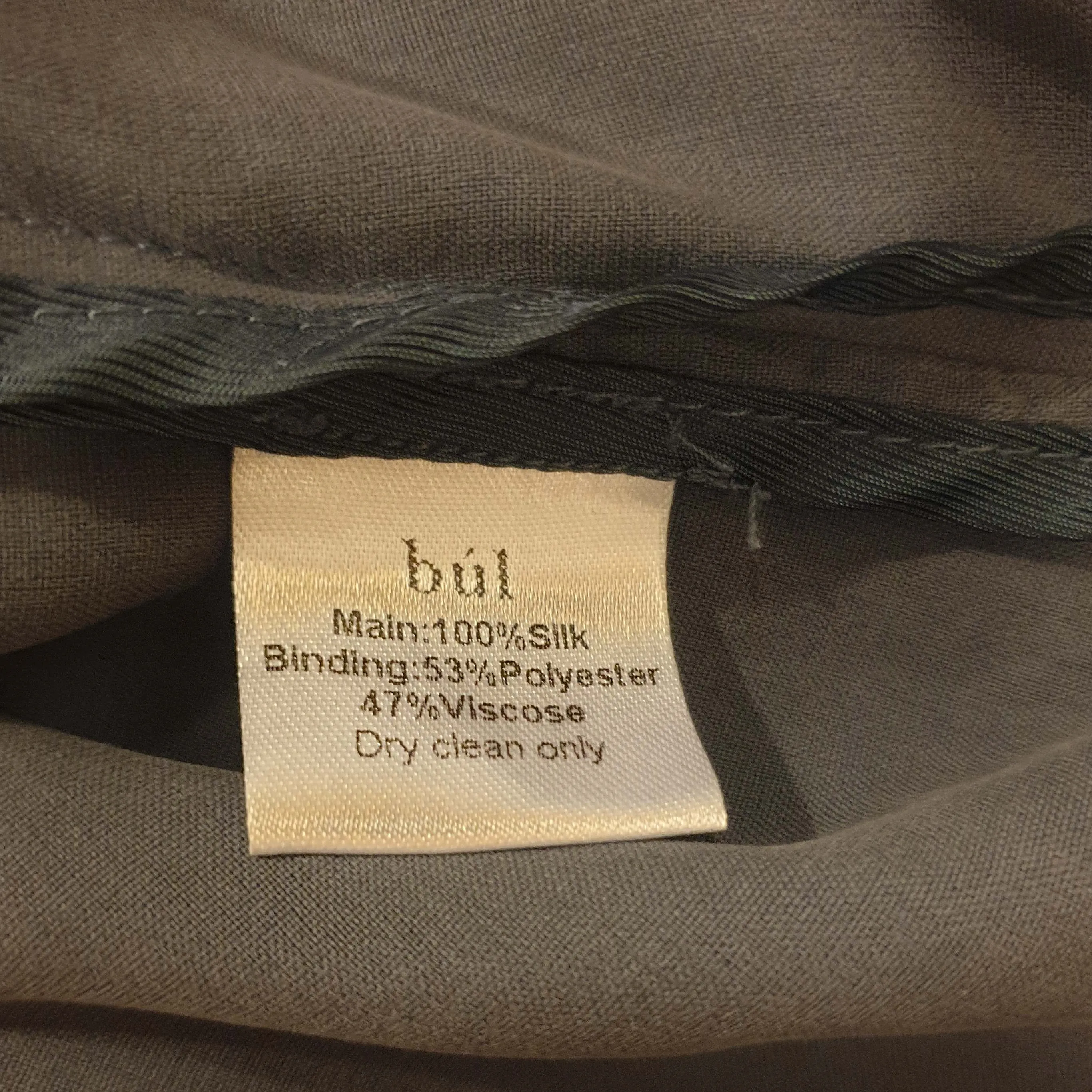 Bul 100% silk dark grey blue long sleeve dress size 12
