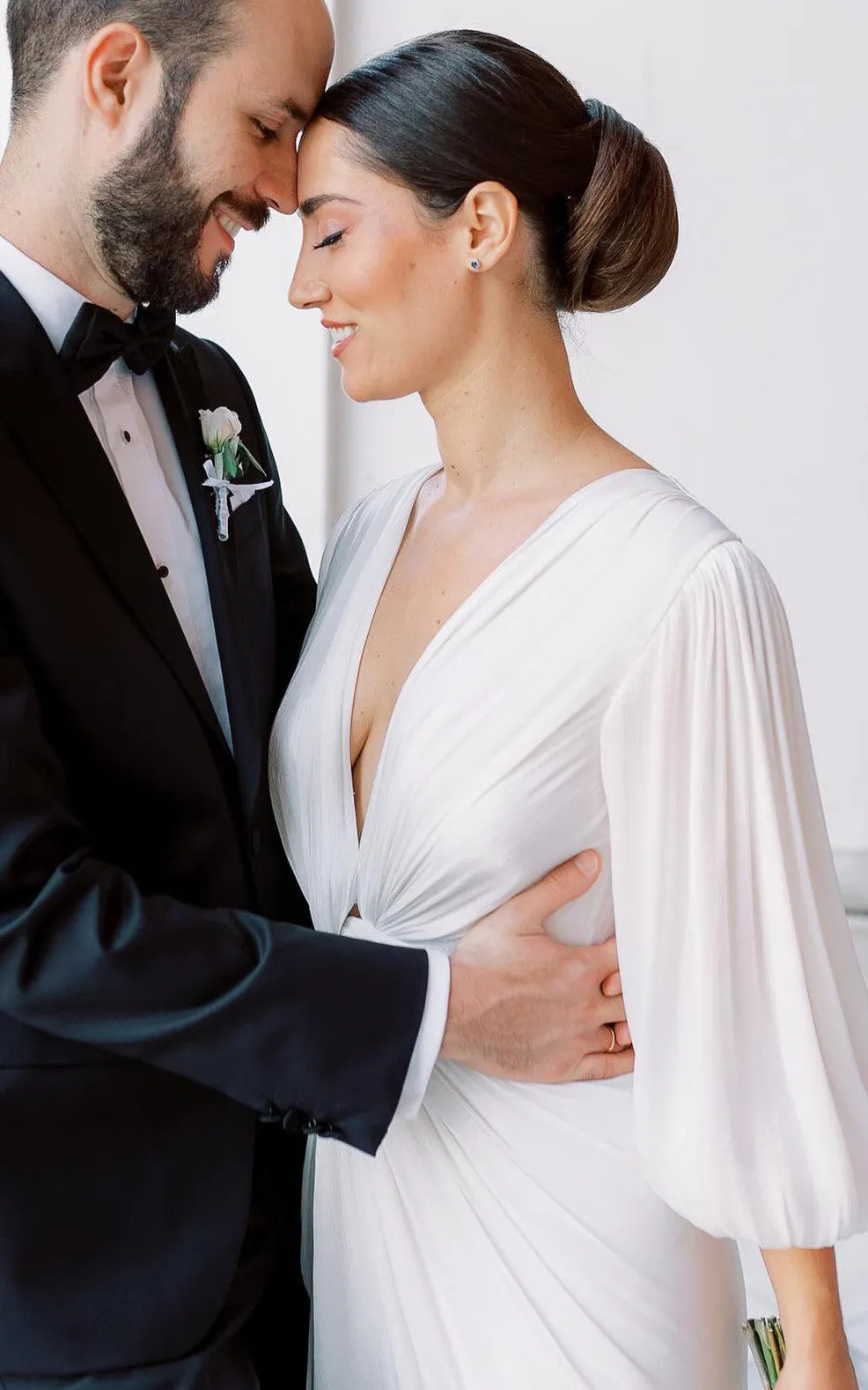 Casual Sheath Plunging Neckline Chiffon Wedding Dress With Open Back And Split Front-716610