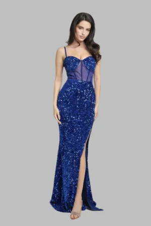 Cecily Teddy Velvet Corset Maxi Dress