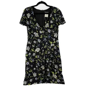 CHANEL - Vintage 97P Silk Floral Dress - Black Printed -Size FR 40 US 8