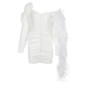 Chic Silk Feather Dress