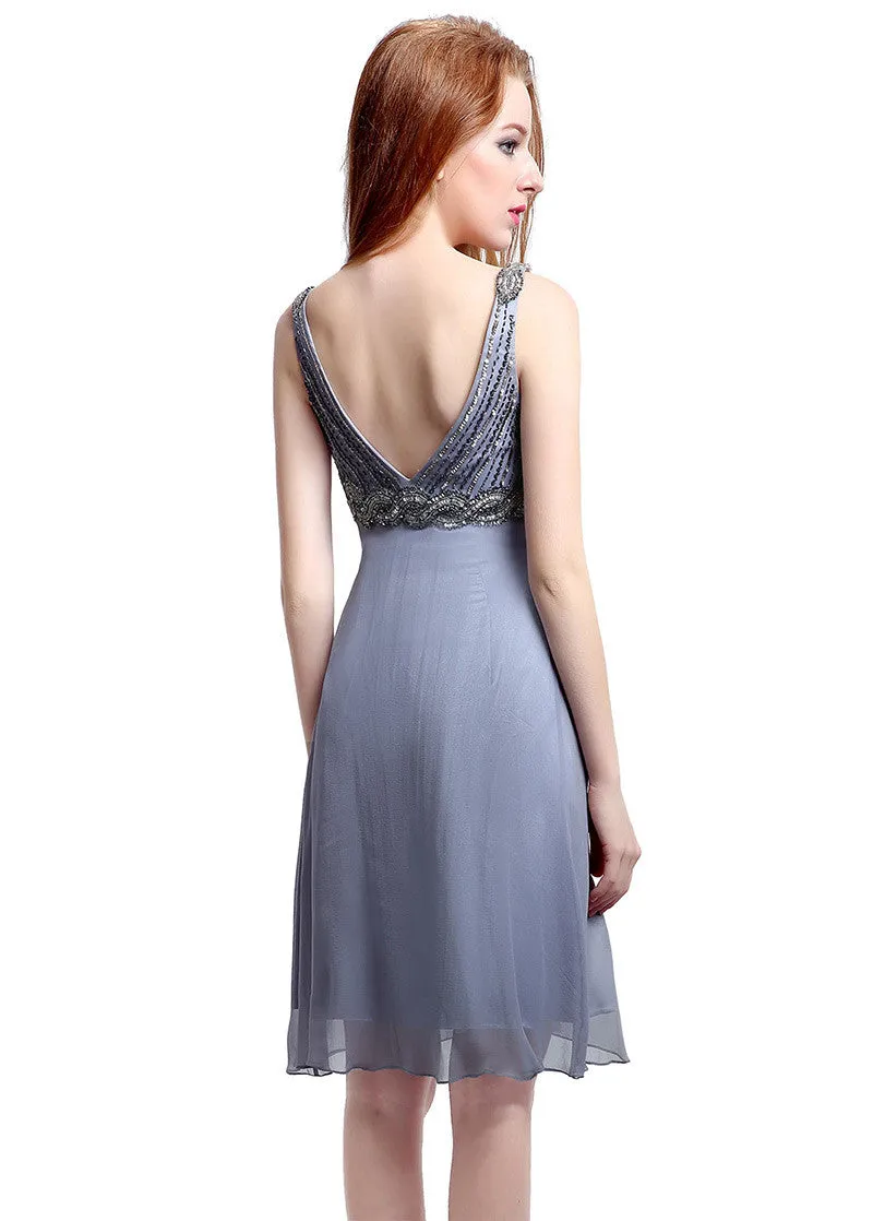 Chiffon Homecoming Dress With Beadings