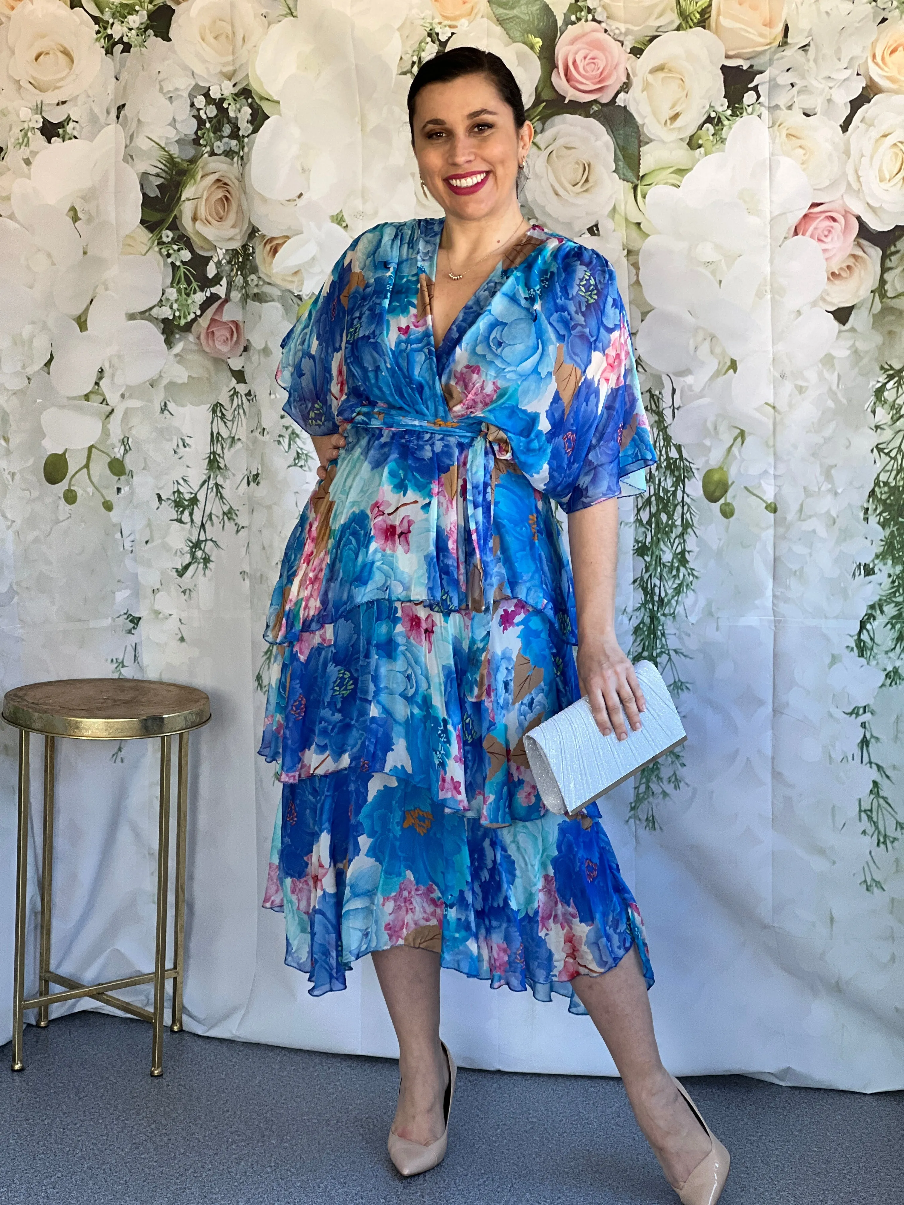Clara Cobalt Silk Dress