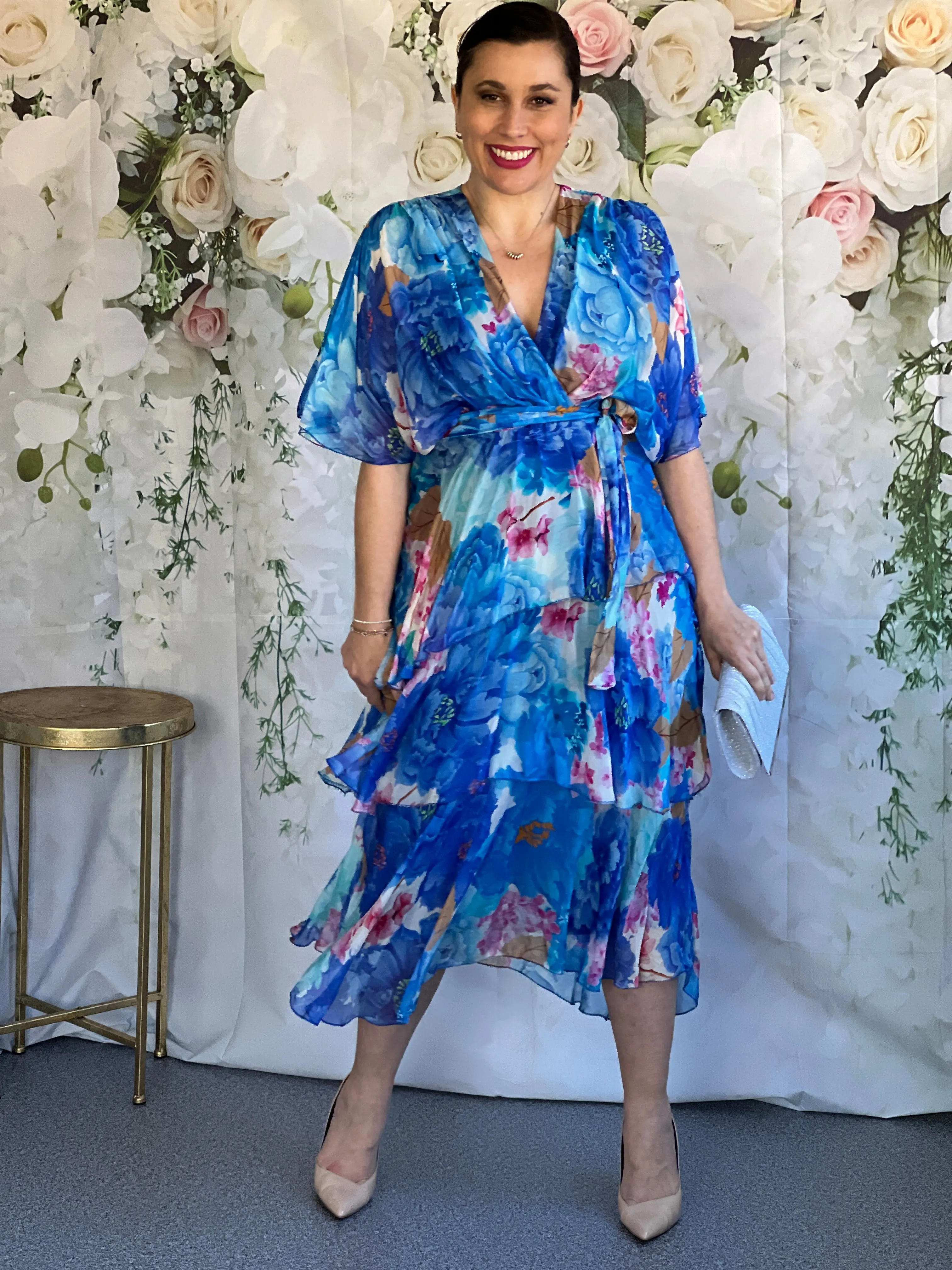 Clara Cobalt Silk Dress