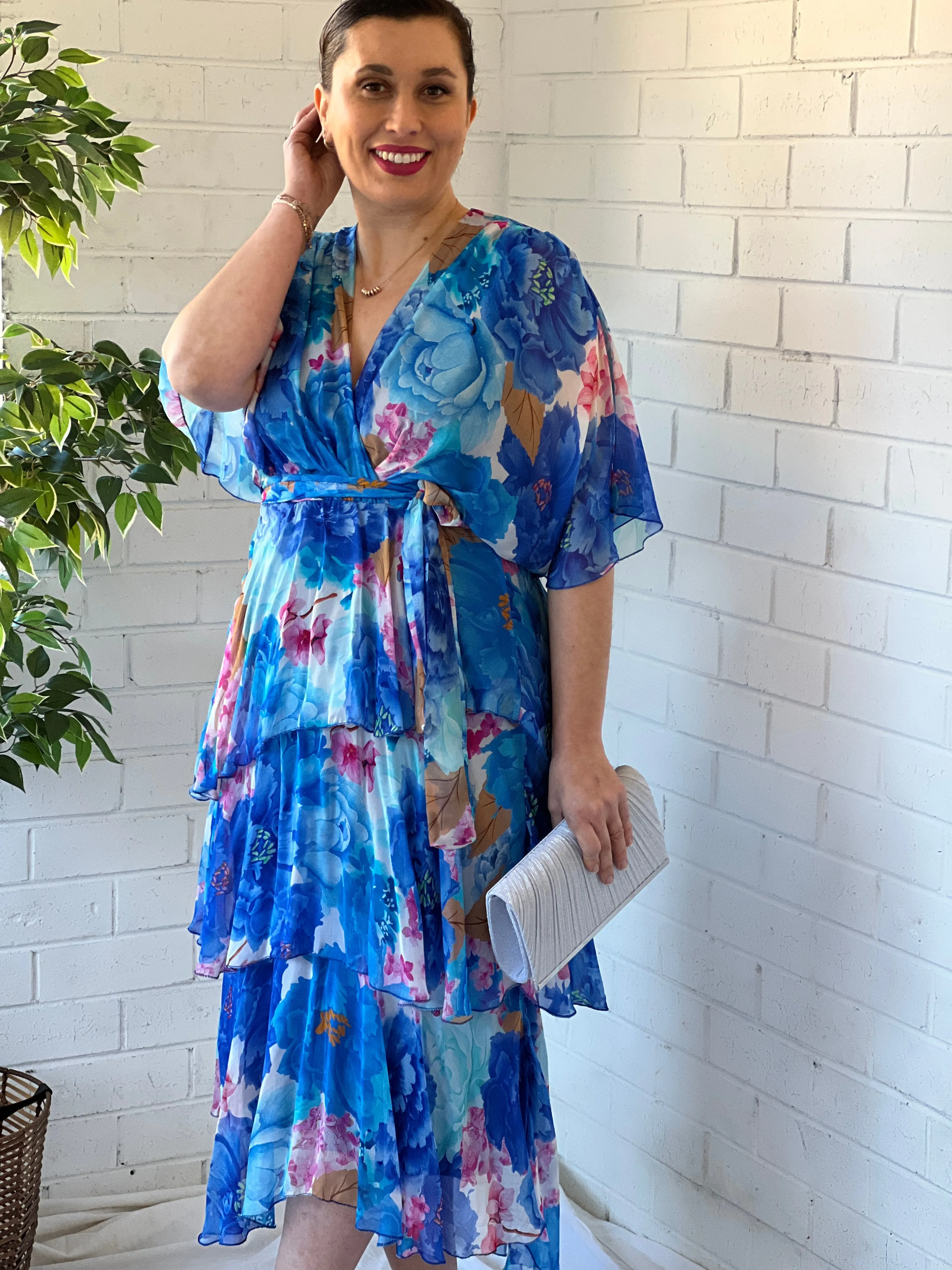 Clara Cobalt Silk Dress