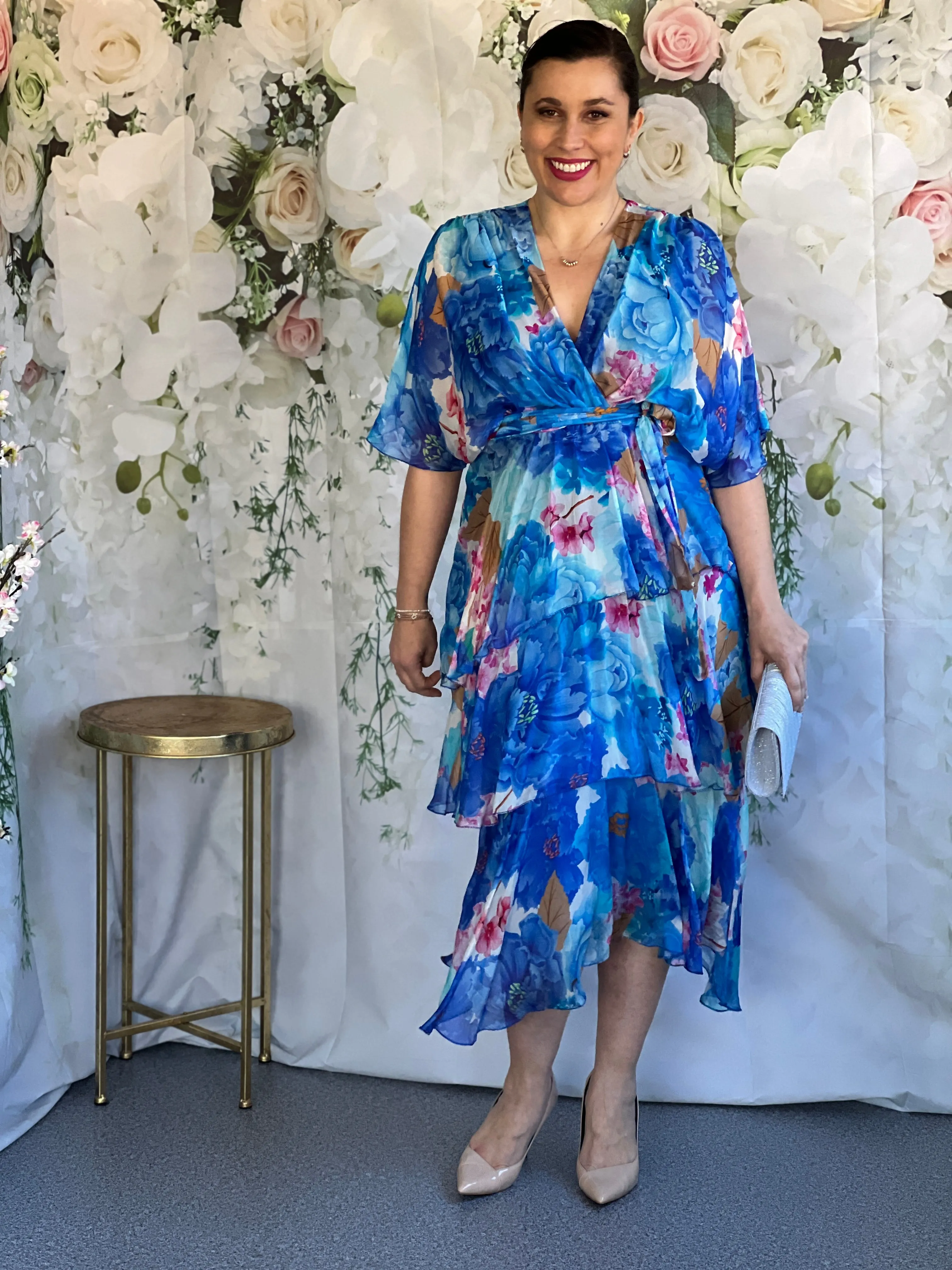 Clara Cobalt Silk Dress