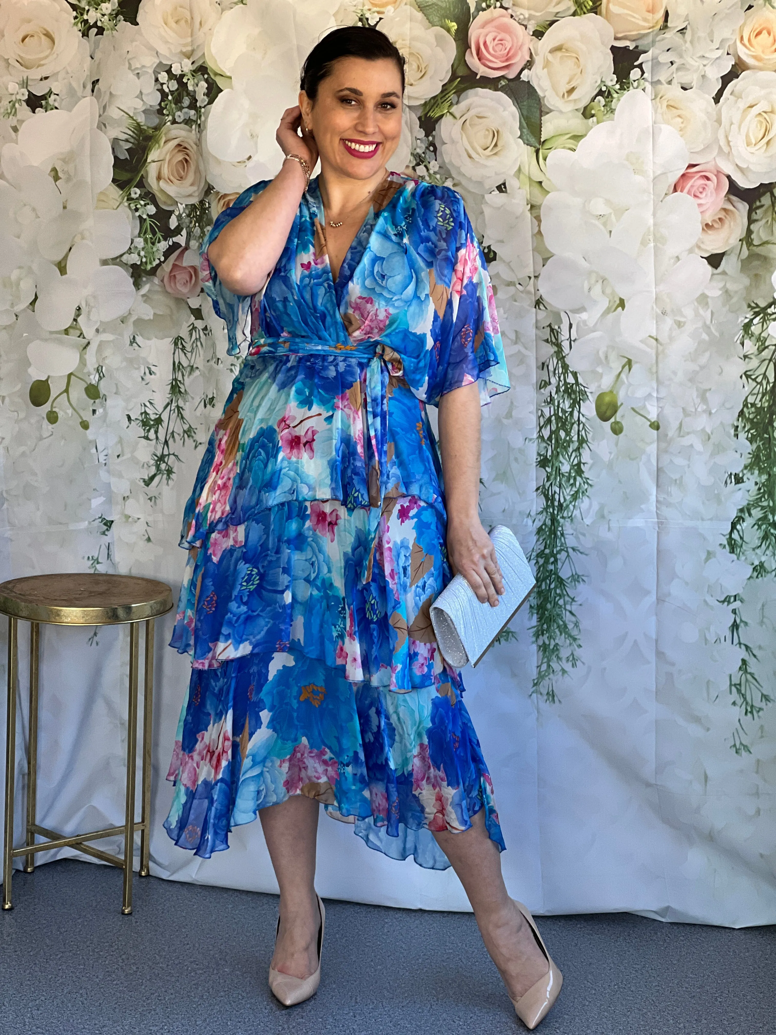 Clara Cobalt Silk Dress