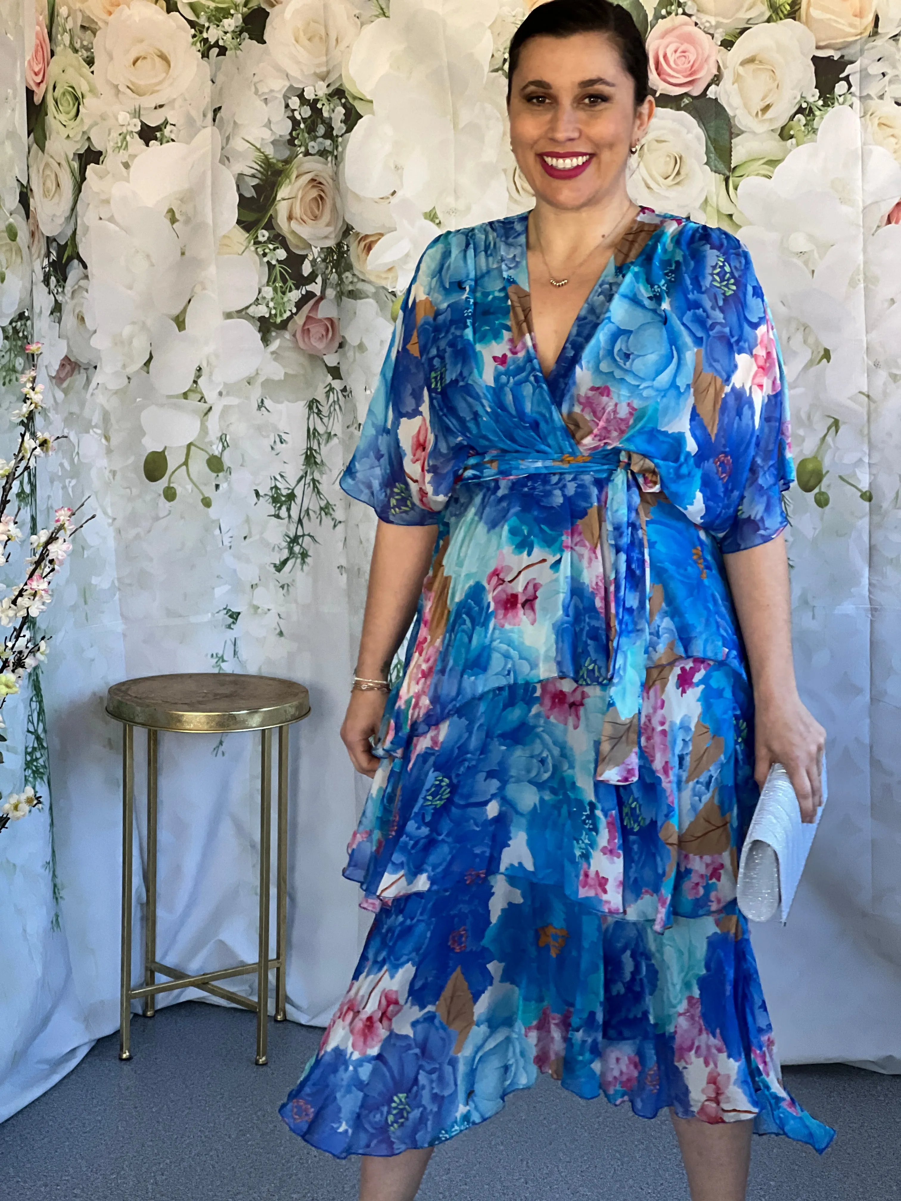Clara Cobalt Silk Dress