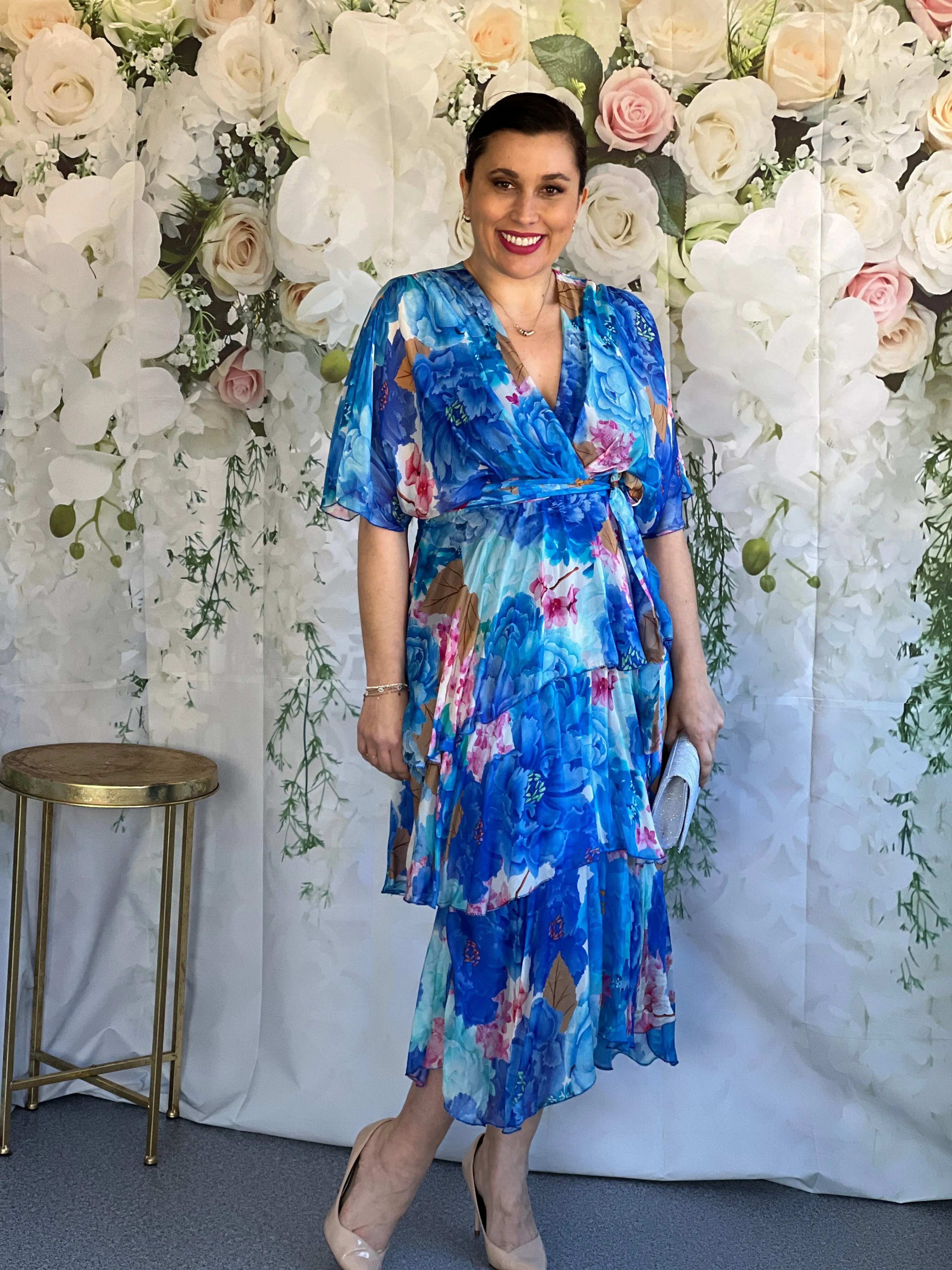 Clara Cobalt Silk Dress