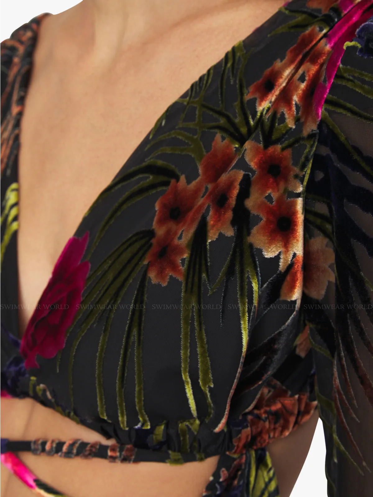 Cut Out Flocked Velvet Dress ::RET