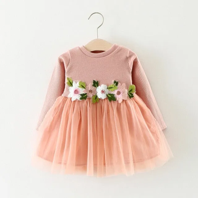 Cute Baby Girl Dress Cotton Children Kids Baby Girls Dresses One Piece Baby Autumn Clothing For School Casual Wear Clothes Girl
