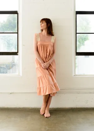 DAHLIA Dress in Coral Raw Silk