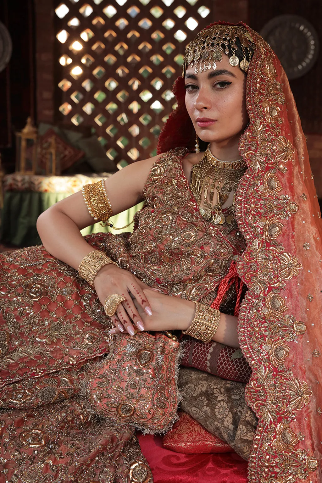 Dark Maroon Lehenga Gown Pakistani Bridal Dresses