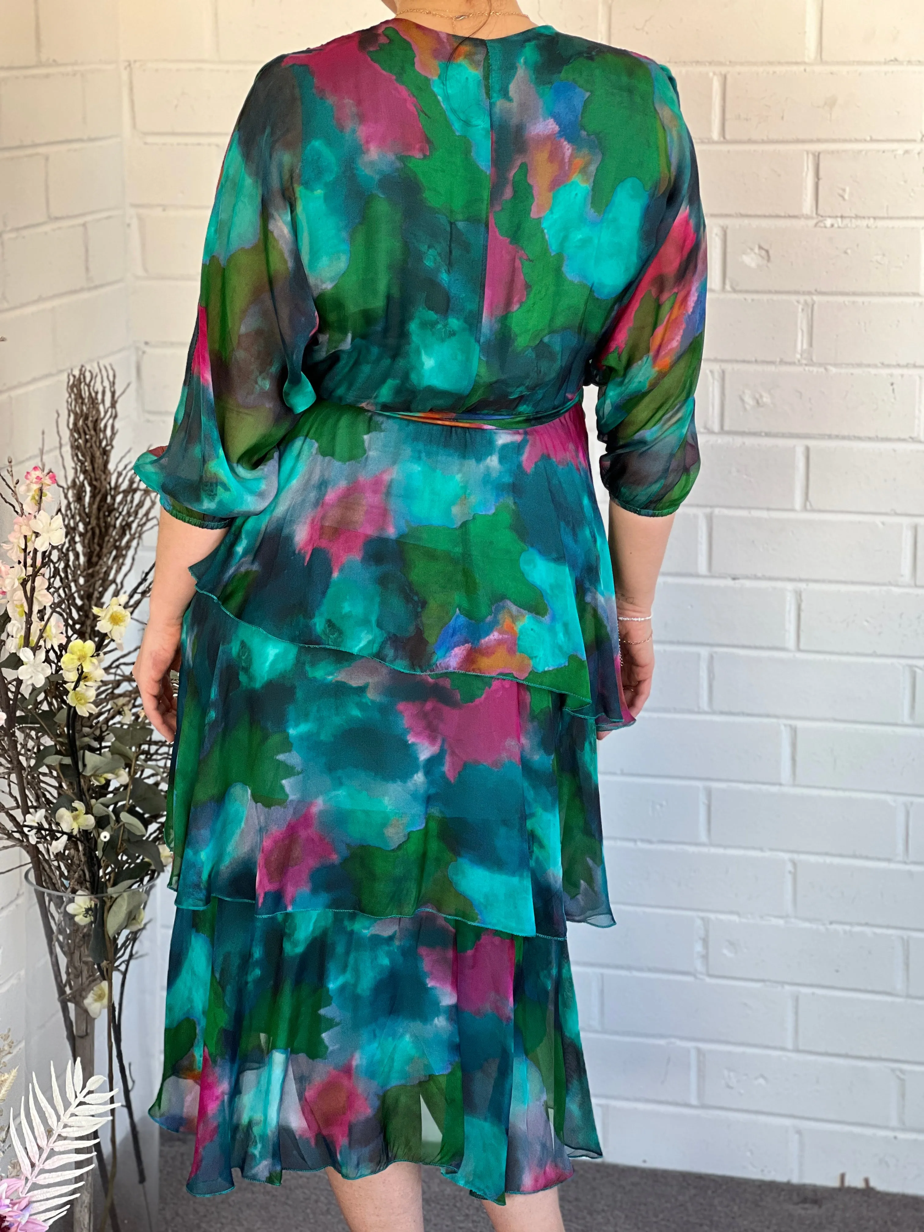 Desaily Forest Silk Dress