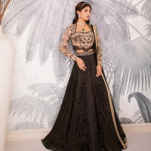 Designer Black Lehenga Choli for Pakistani Wedding Dresses