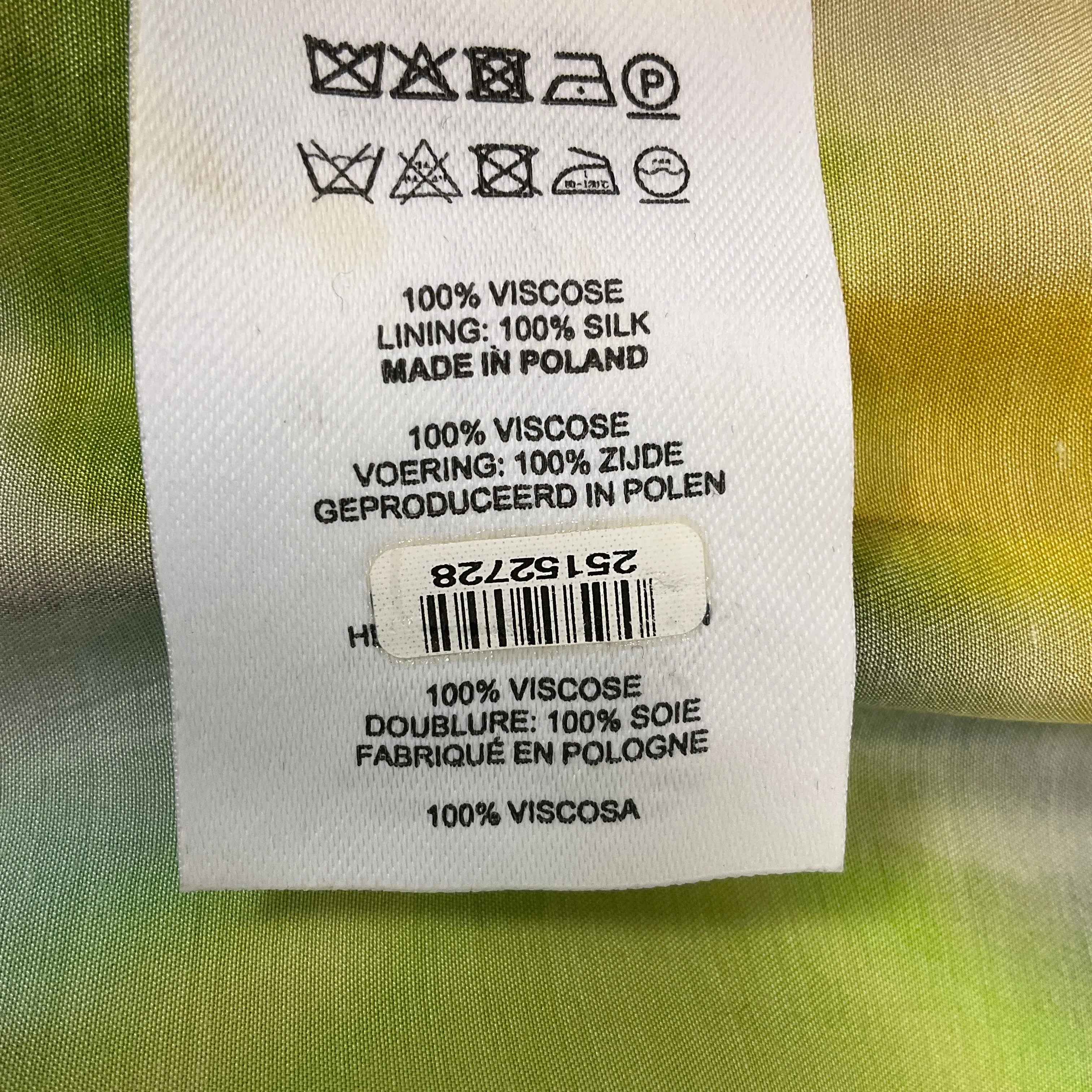 Dries van Noten Neon Yellow Multi Tie-Dye Belted Wrap Dress