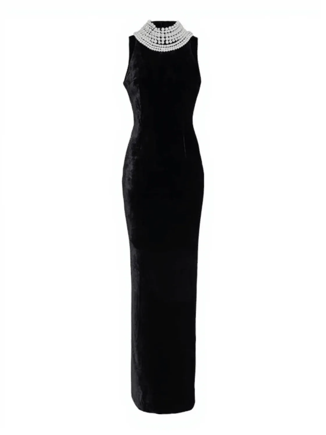Dustin High Neck Pearl Embellished Maxi Dress