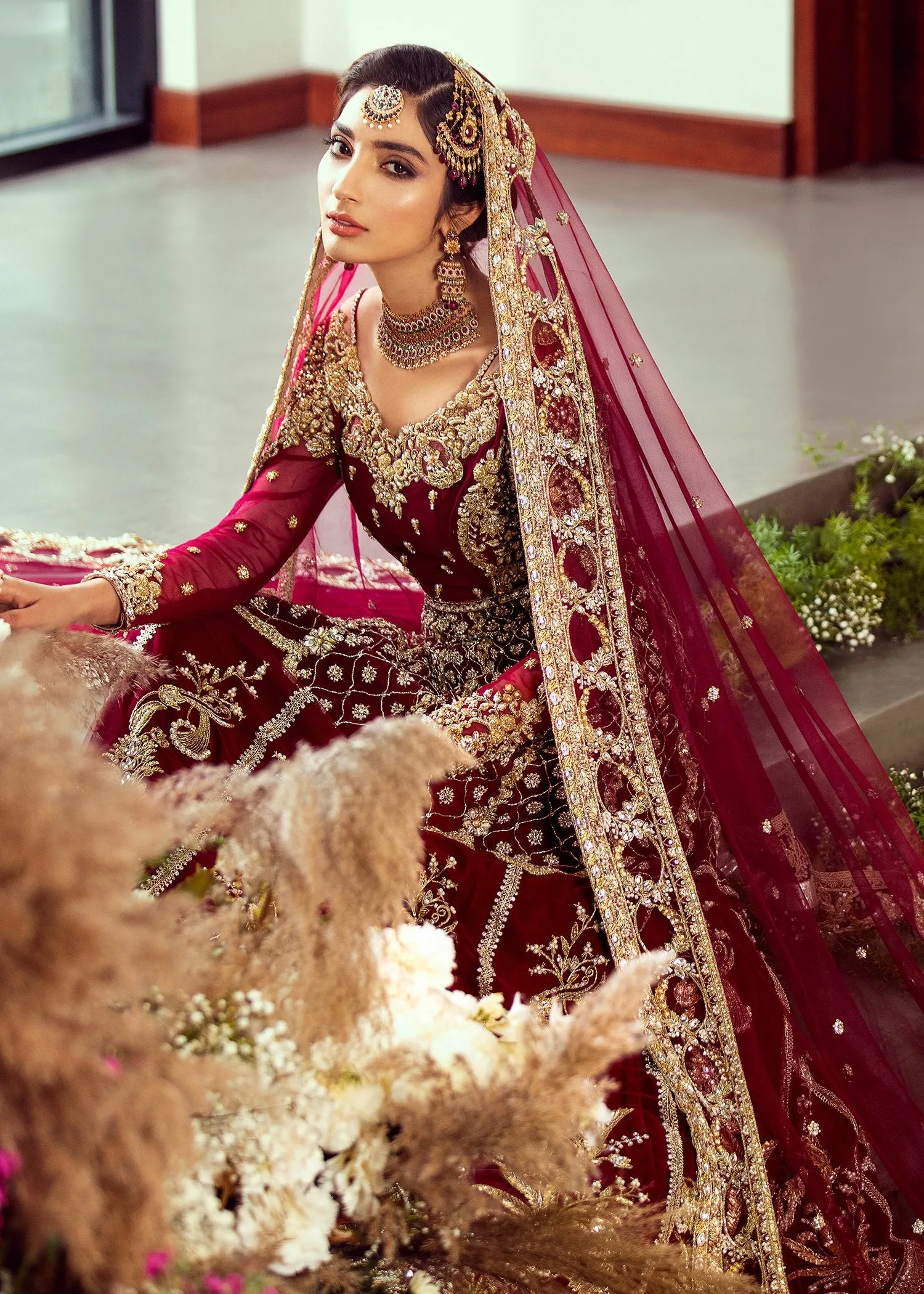 Embroidered Maroon Bridal Lehnga for Wedding #N7051