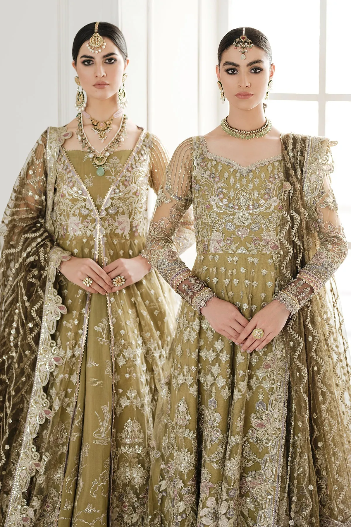 Embroidered Net Pishwas Frock Pakistani Party Dress